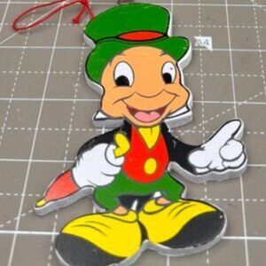 Vintage Disney Jiminy Cricket Wood Ornament 1988
